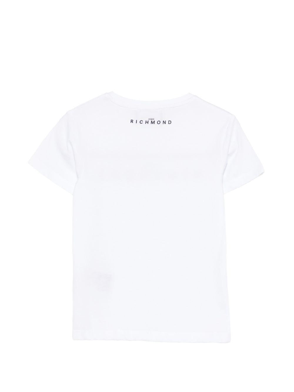 T-shirt per bambino John Richmond Junior bianca con dettaglio logo RBP26008TS WHITE JOHN RICHMOND JUNIOR