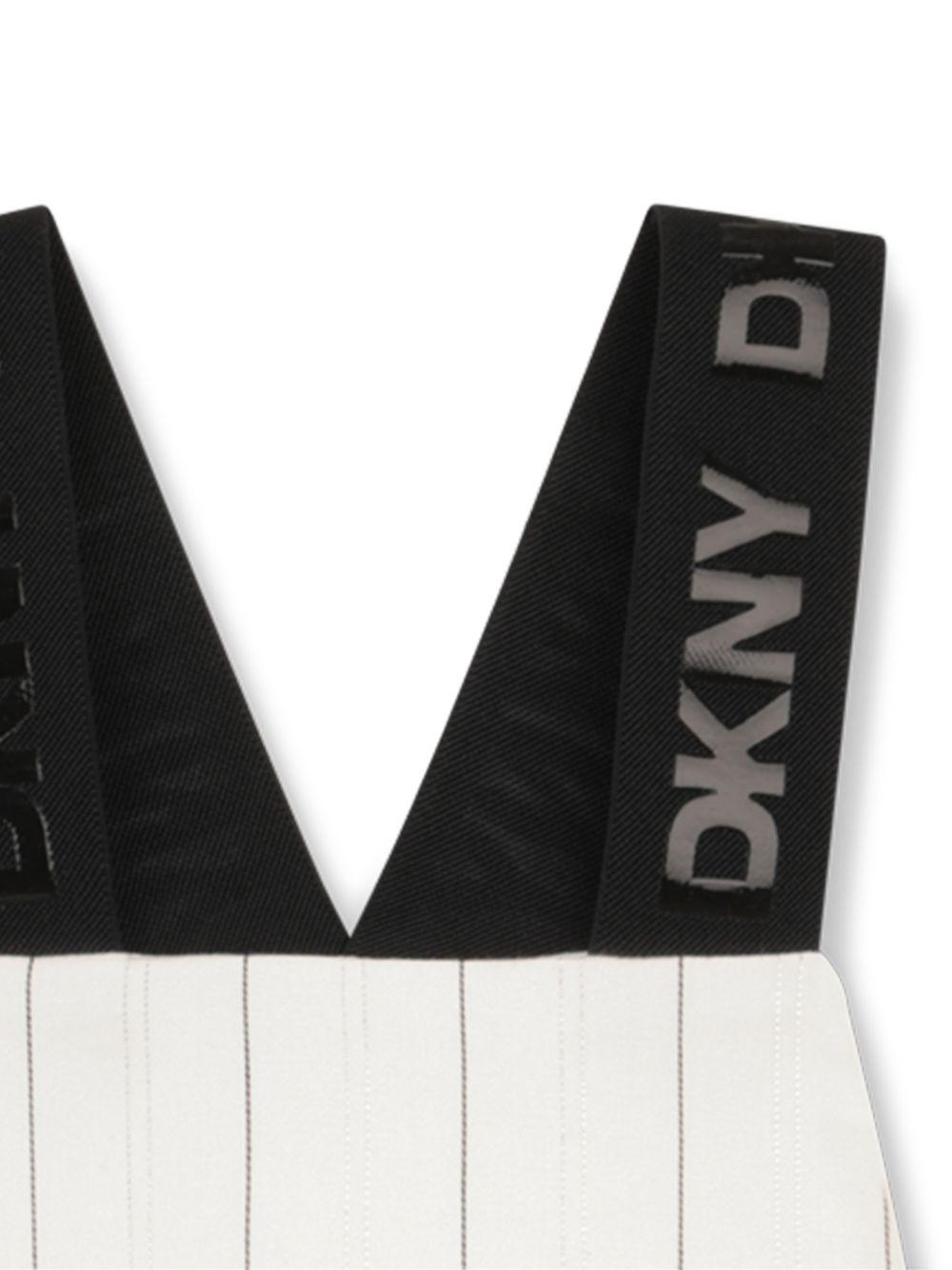 Abito per bambina Dkny Kids bianco con motivo gessato D62598 Z40 DKNY KIDS
