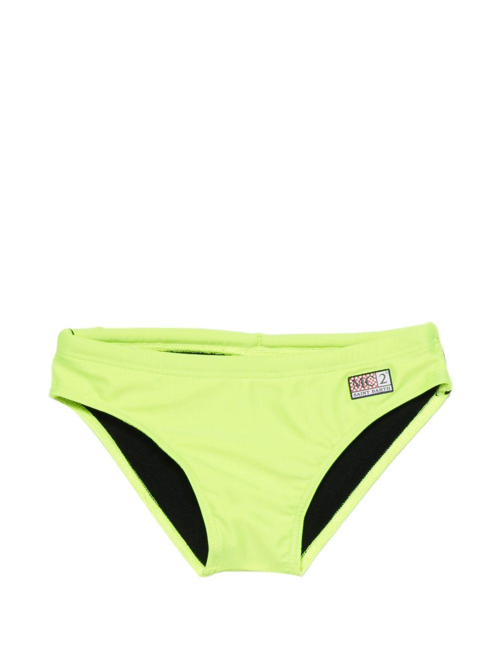 Slip da bagno per bambino MC2 Saint Barth Kids verde con fascia elastica BIL0001 01573L MC2 ST. BARTH KIDS