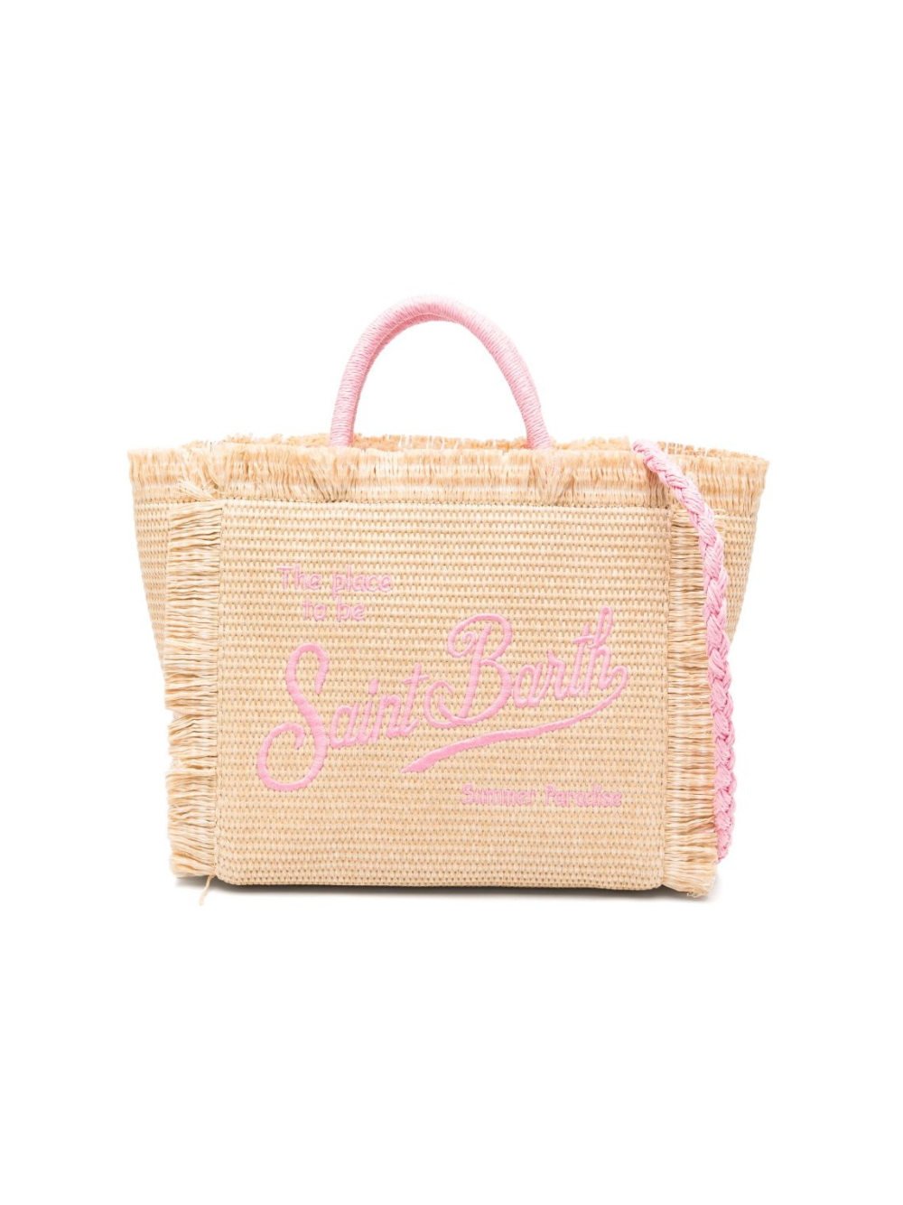 Borsa tote Colette MC2 Saint Barth beige con logo ricamato a contrasto COL0017 00415L MC2 ST. BARTH KIDS