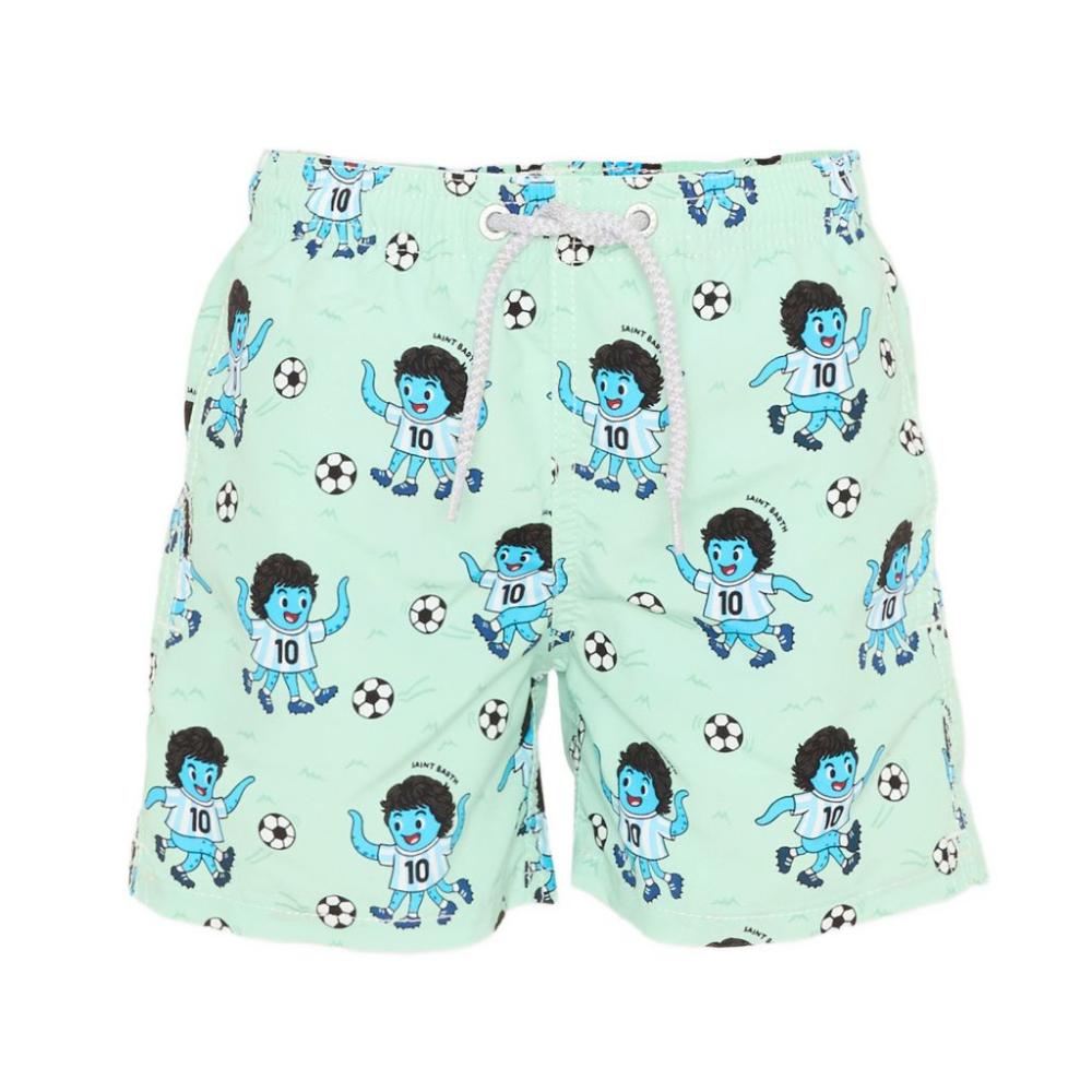 Costume da bagno per bambino MC2 Saint Barth Kids verde con stampa fumetto JEA0001 02042L MC2 ST. BARTH KIDS