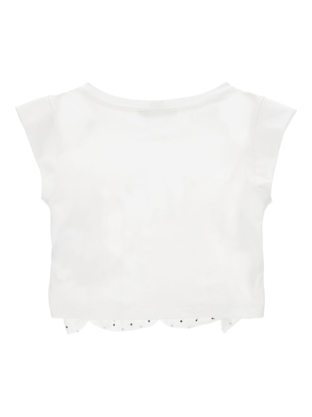 T-shirt per bambina Monnalisa bianca a pois 11G302 7201 9950 MONNALISA KIDS