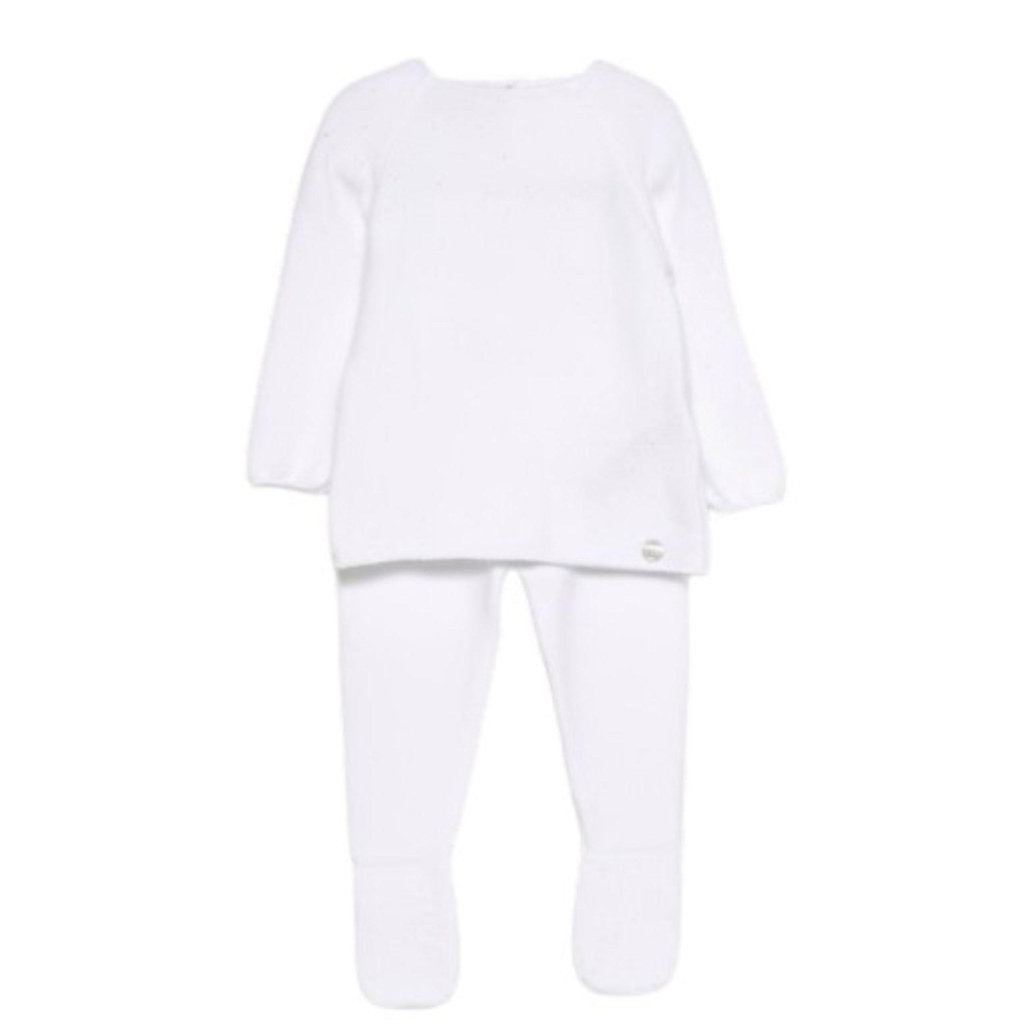 Set due pezzi per neonati Paz Rodriguez bianchi con chiusura a bottoni 103-123688 01 PaZ RODRIGUEZ KIDS