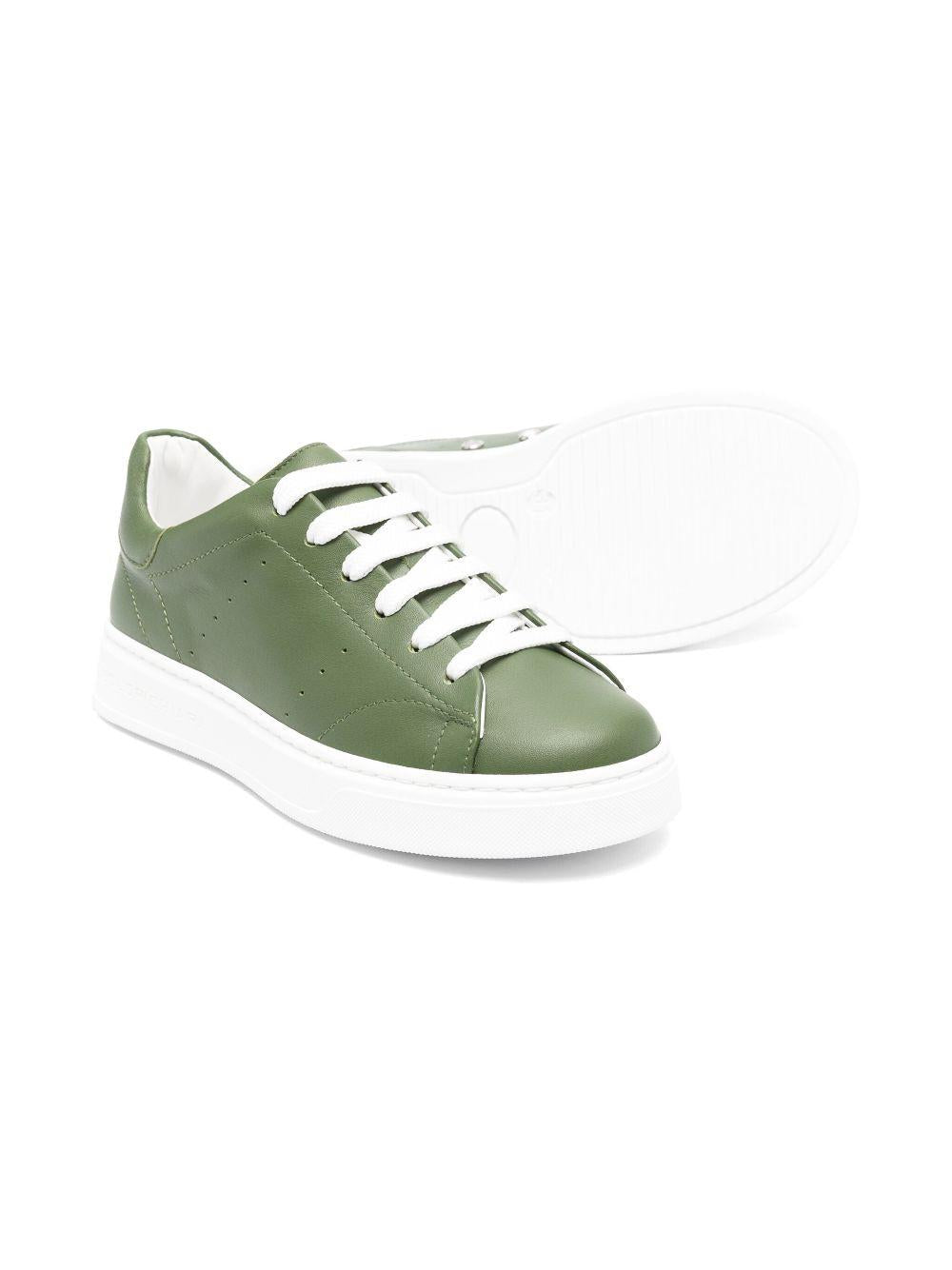 Sneakers per bambino Colorichiari verde in pelle con dettaglio traforato MJ958164 4869 3610 COLORICHIARI