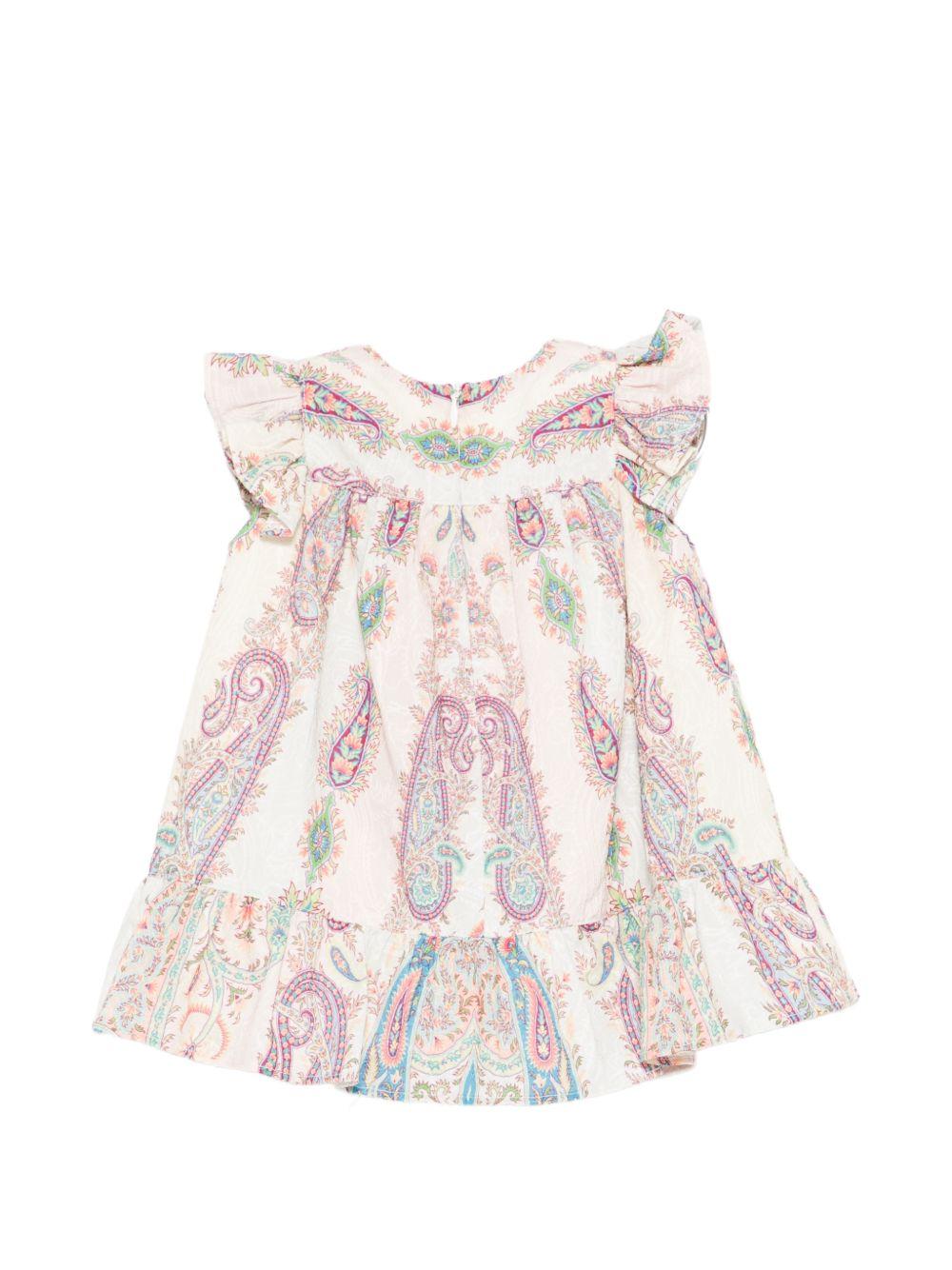 Abito per neonata Etro Kids beige con stampa Paisley all-over GY1050 U0268 501MC ETRO KIDS