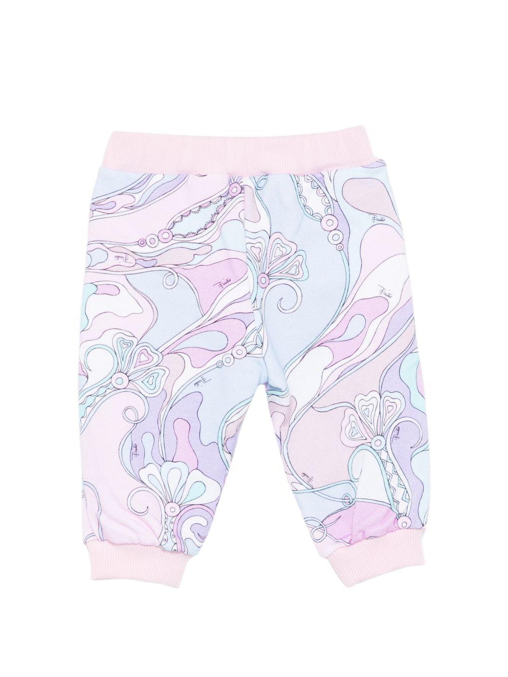 Pantaloni sportivi per neonata Emilio Pucci Junior multicolore con stampa astratta PZ6000 Z3343 51SCE EMILIO PUCCI KIDS