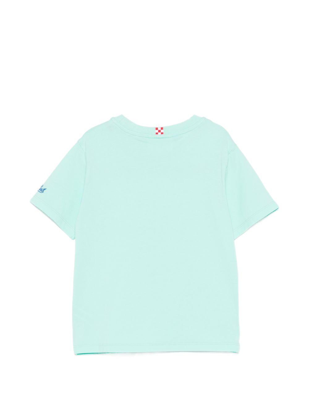 T-shirt per bambino MC2 Saint Barth Kids azzurra con ricamo sul davanti EDD0001 01946L MC2 ST. BARTH KIDS
