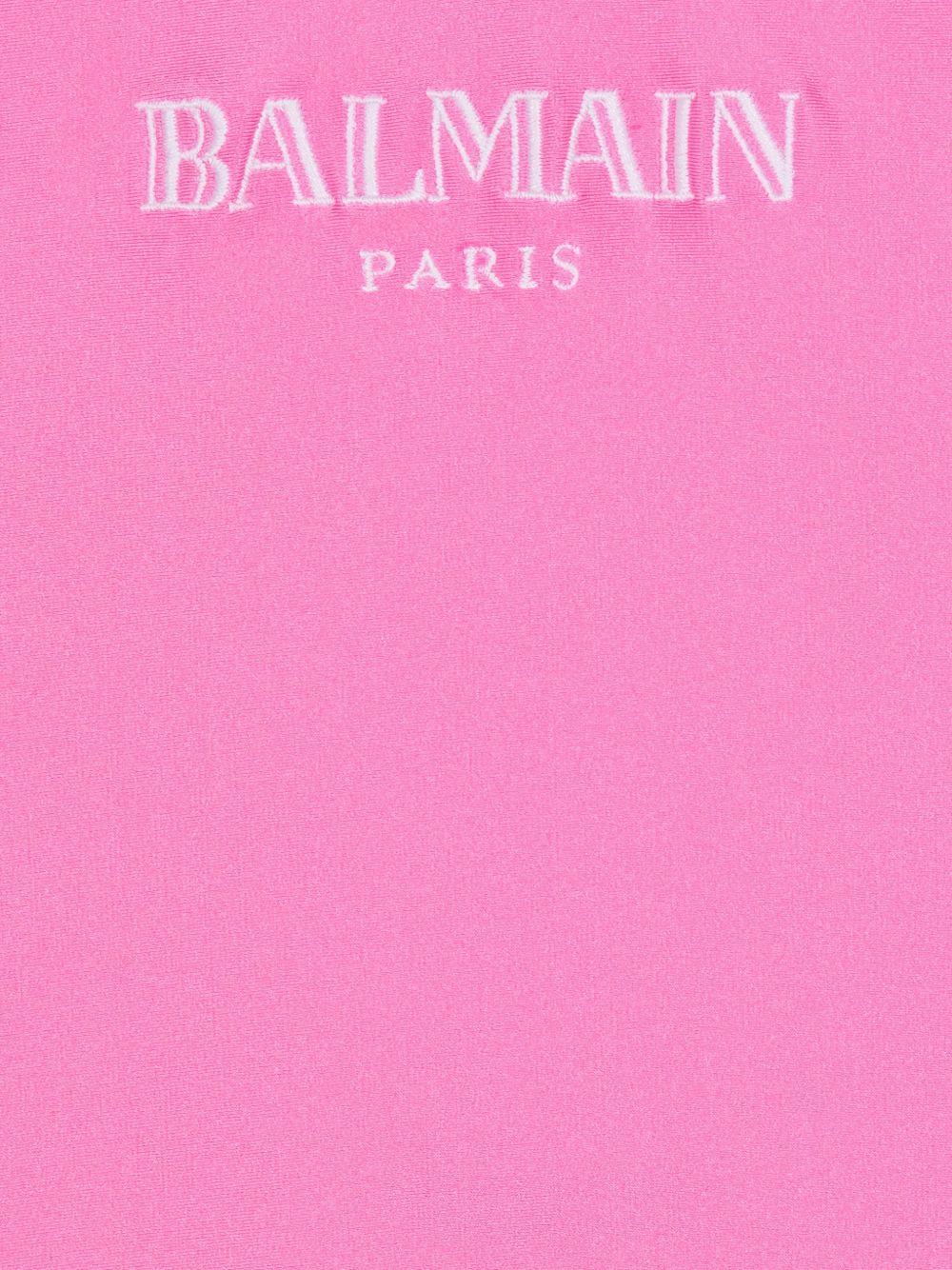 Costume da bagno per bambina Balmain Kids rosa con stampa logo BYCA09 Z0005 552BC BALMAIN KIDS