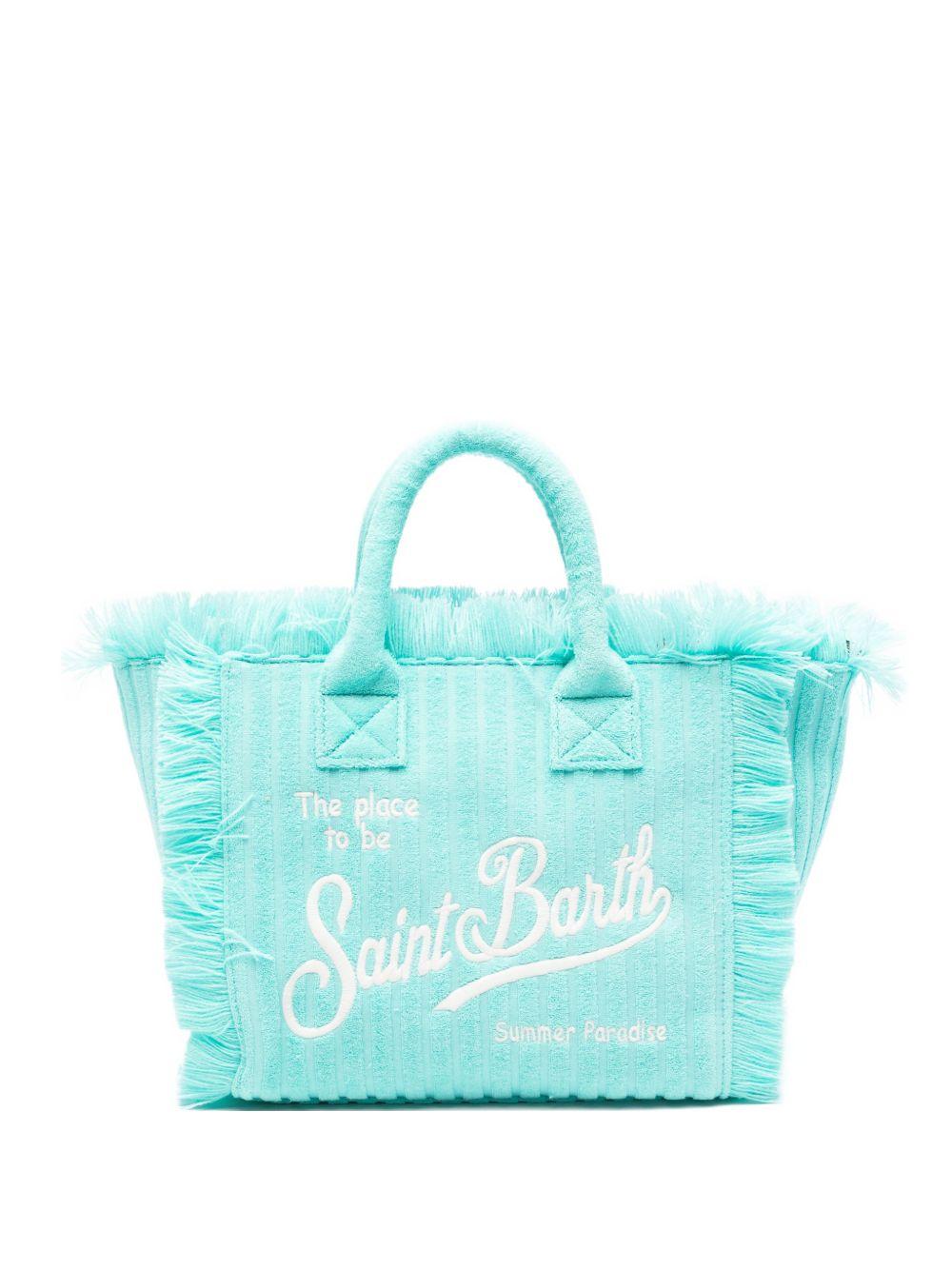 Borsa Colette MC2 Saint Barth azzurra con logo ricamato sul davanti COL0005 00526L MC2 ST. BARTH KIDS