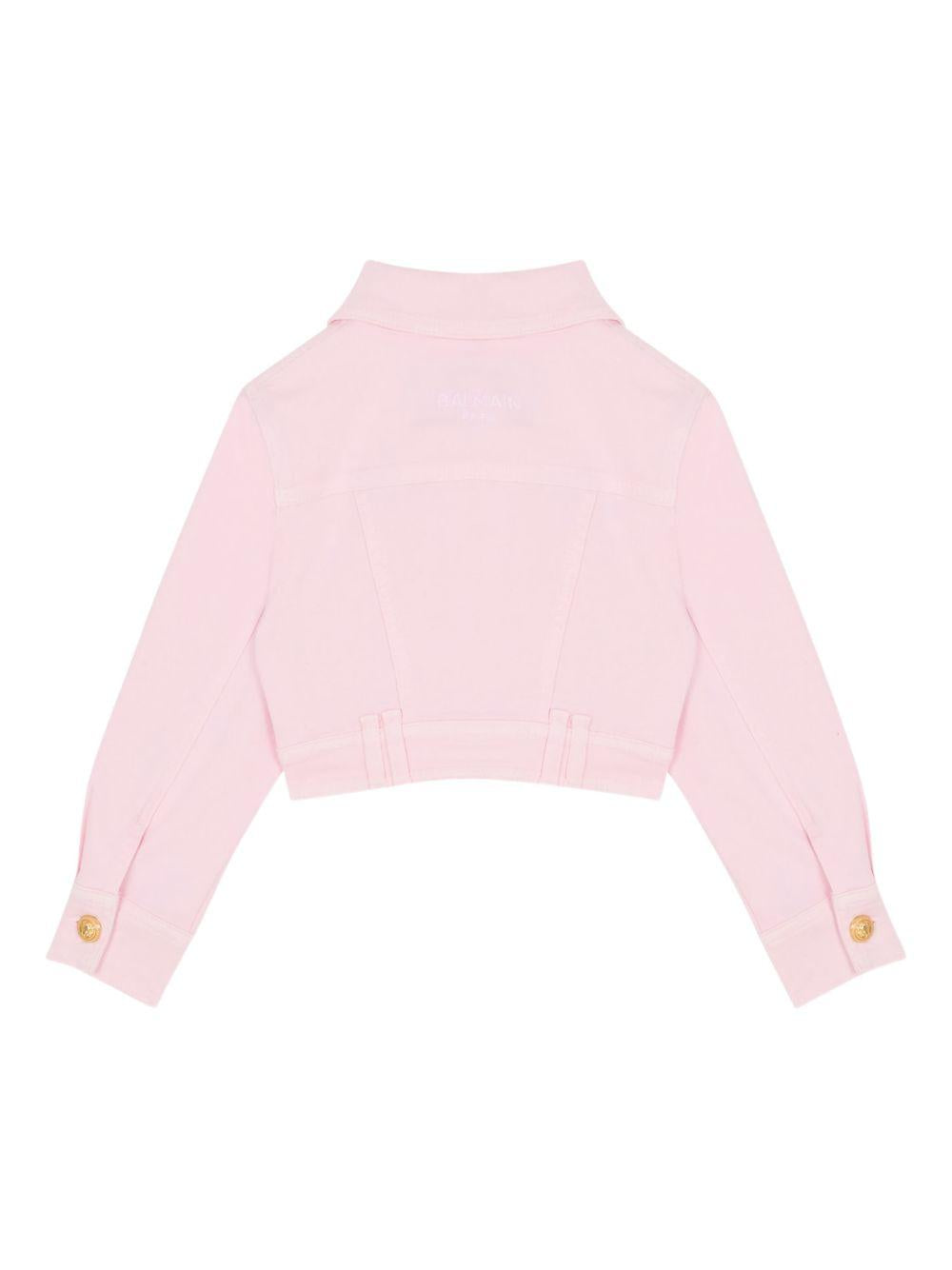 Giubbino per bambina Balmain Kids rosa con bottoni dorati BY2A07 Z3702 51E BALMAIN KIDS