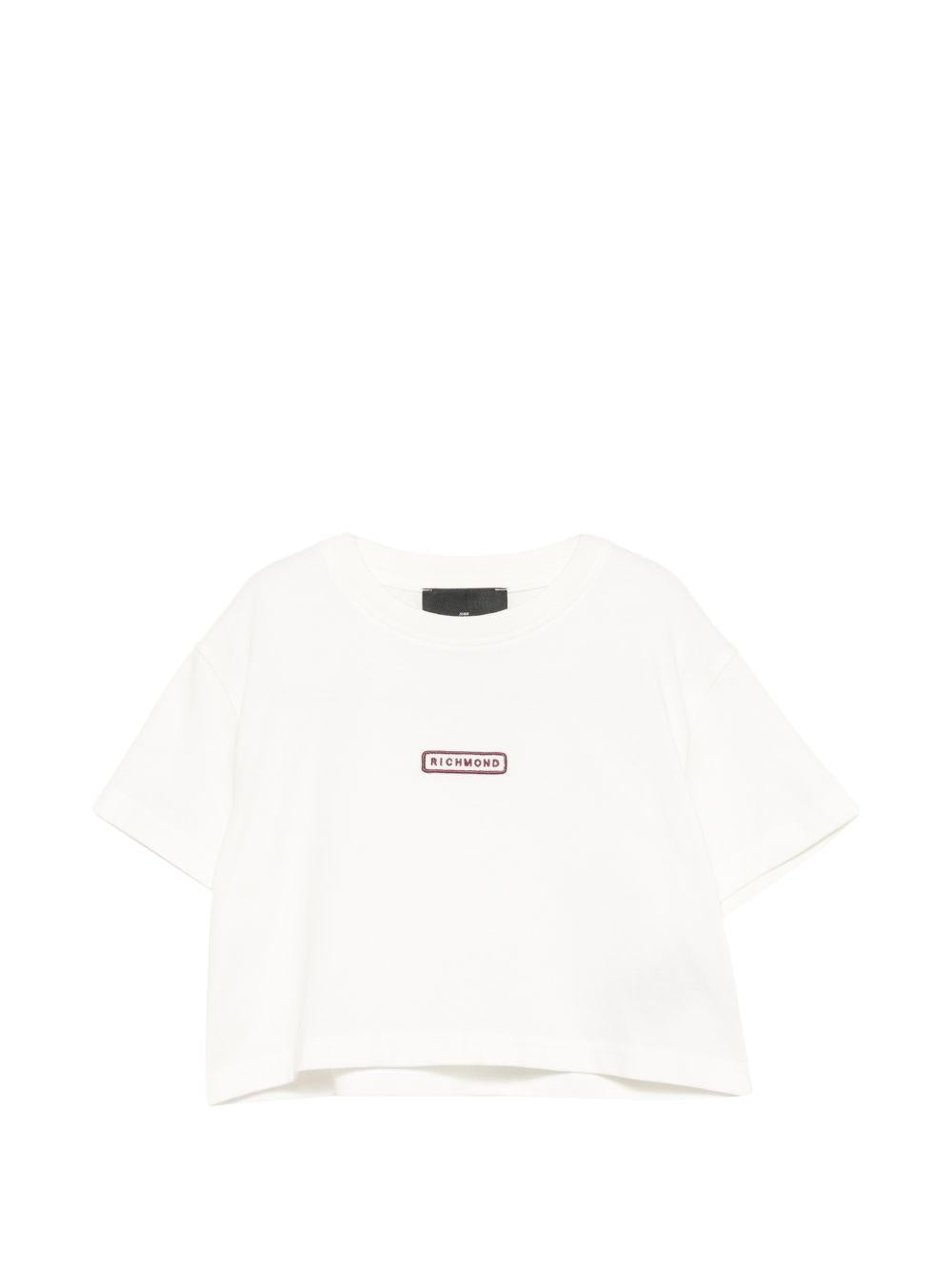 T-shirt per bambina John Richmond Kids bianca con logo sul davanti RGA26143TS OFF-WHITE JOHN RICHMOND KIDS