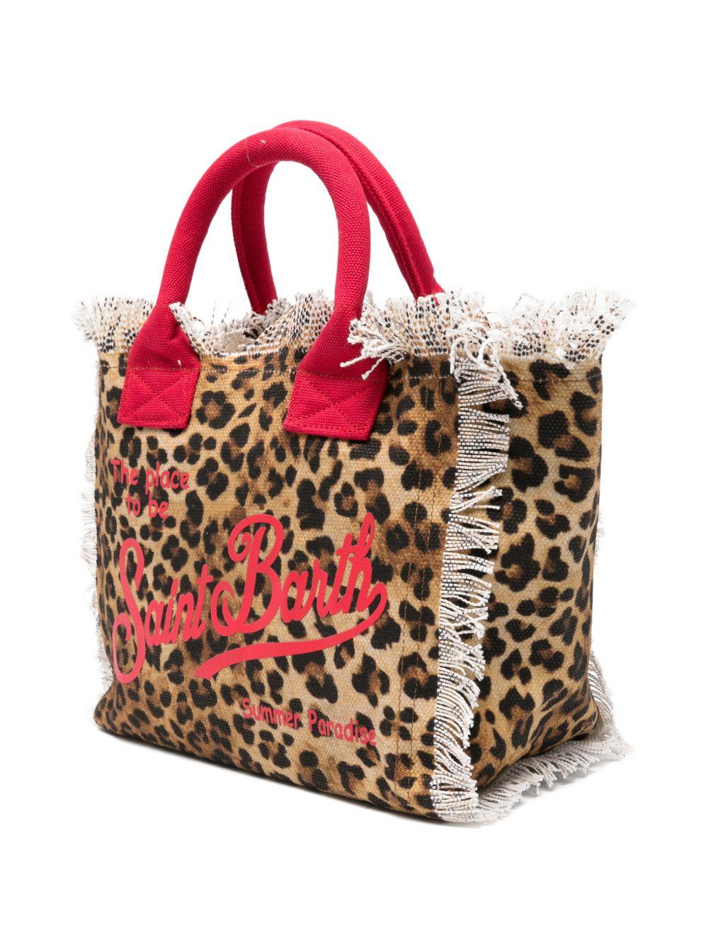 Borsa tote Colette MC2 Saint Barth animalier con manici rossi COL0001 00329L MC2 ST. BARTH KIDS