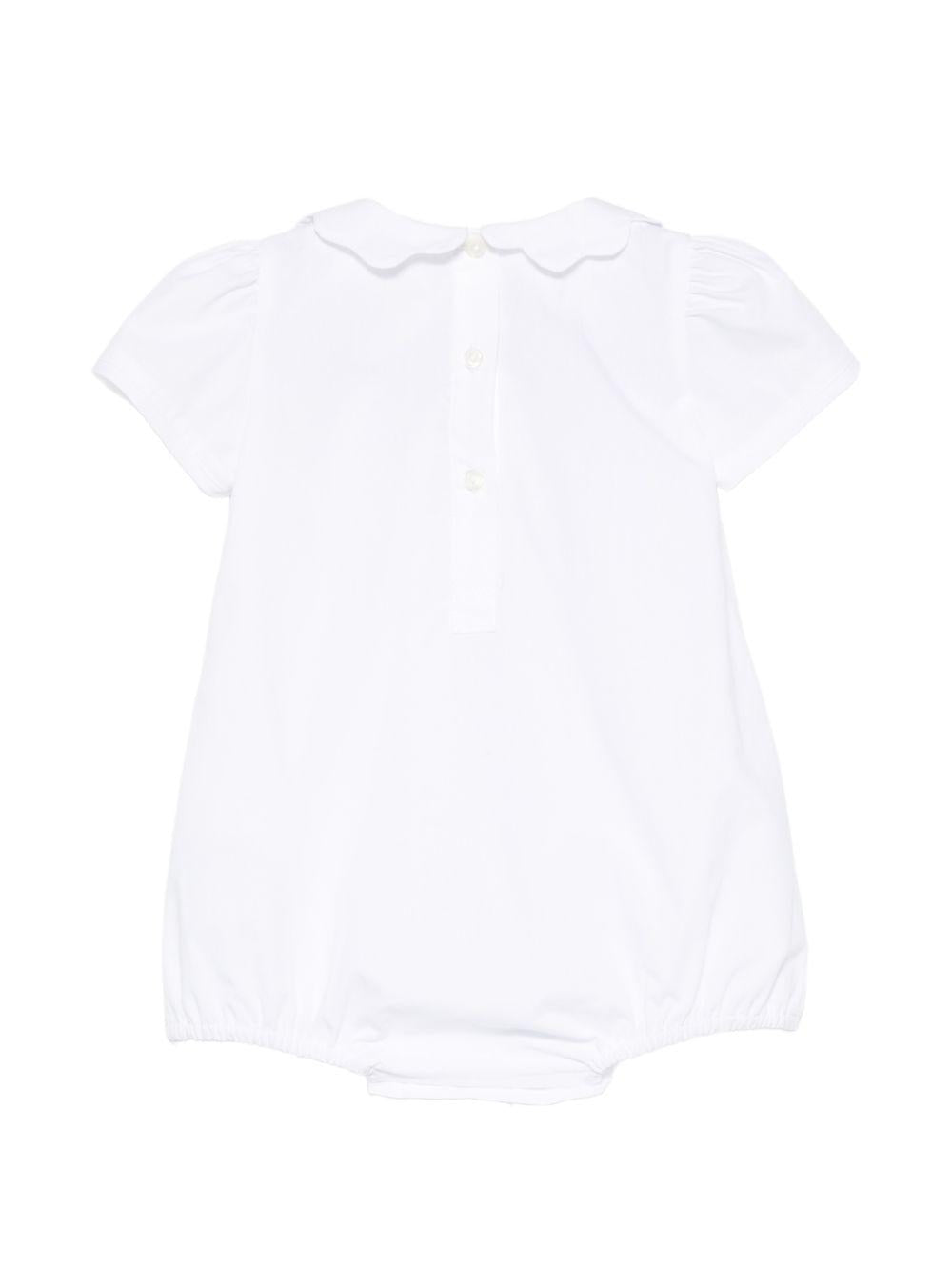 Tutina per neonati Mariella Ferrari bianca con dettagli ricamati PLO13BIS 305 MARIELLA FERRARI