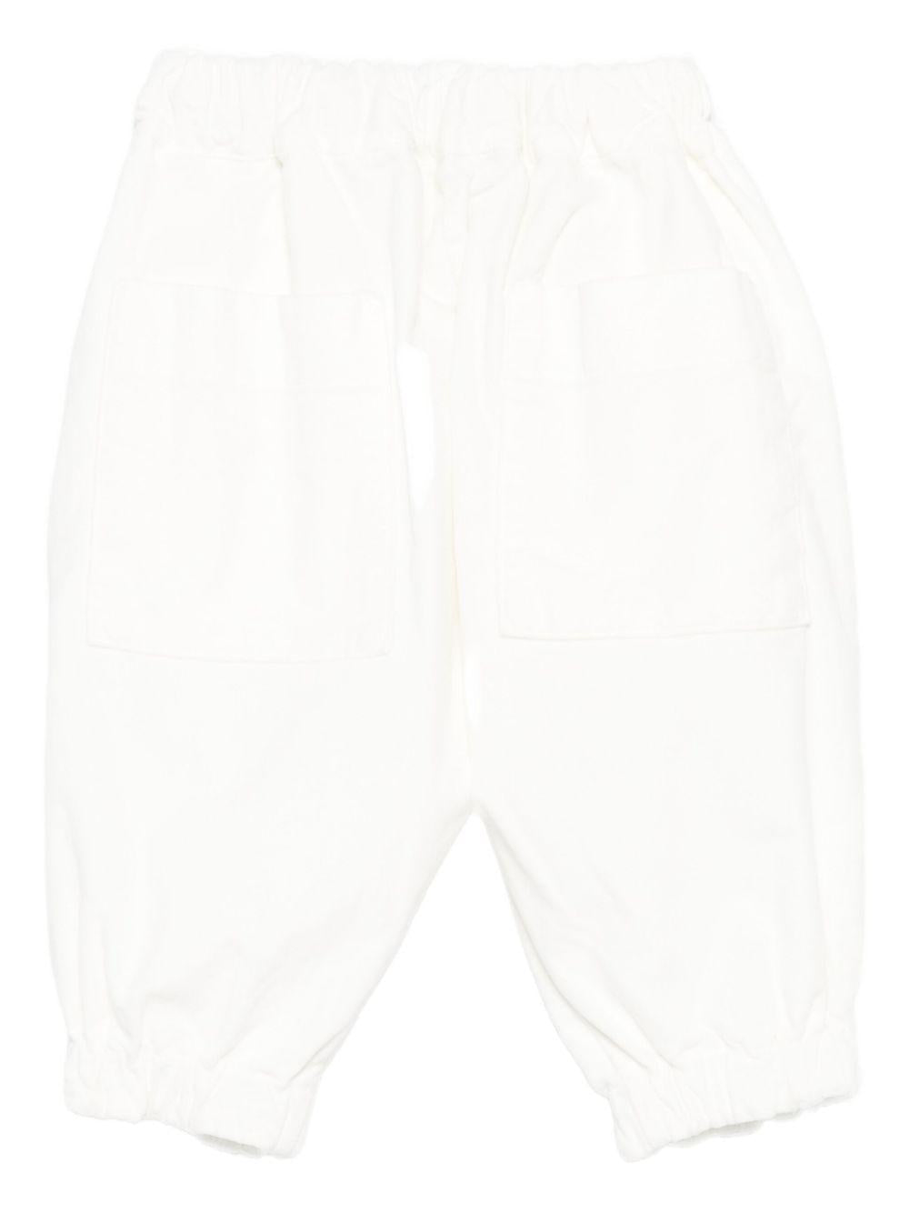 Pantaloni per neonato Album di Famiglia Kids bianchi con polsini elasticizzati 25W23389 M ALBUM DI FAMIGLIA