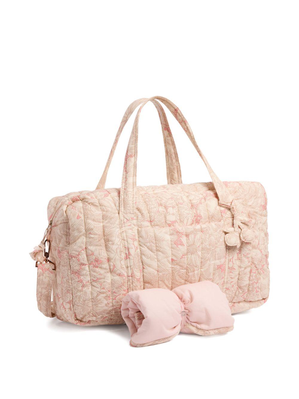 Borsa fasciatoio per neonati Bonpoint rosa chiaro con stampa a fiori S06NBAW00001 522 BONPOINT