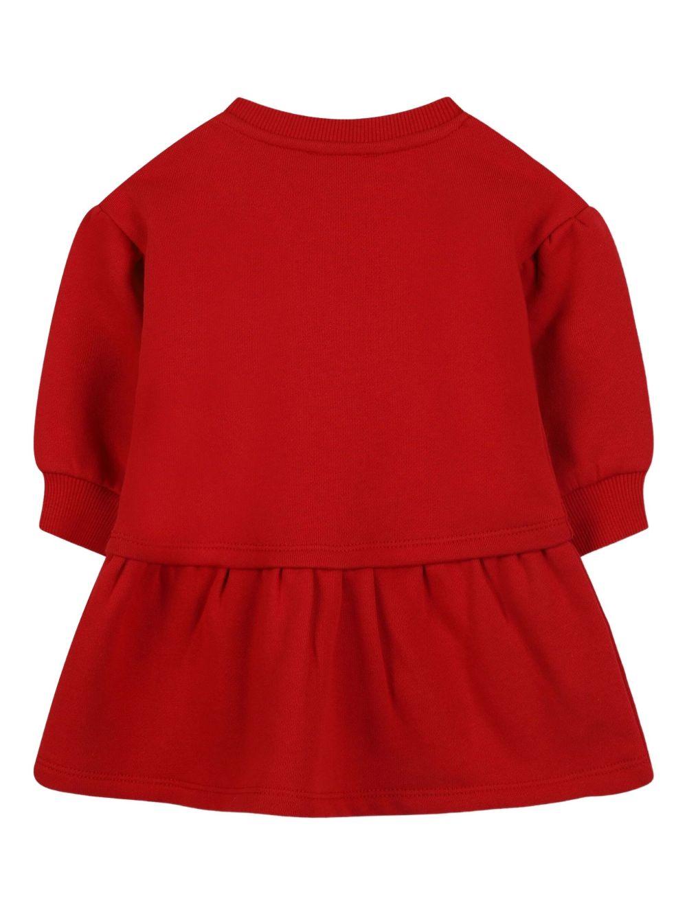 Abito per neonata Kenzo Kids rosso con stampa a fiori con logo K61273 968 KENZO KIDS