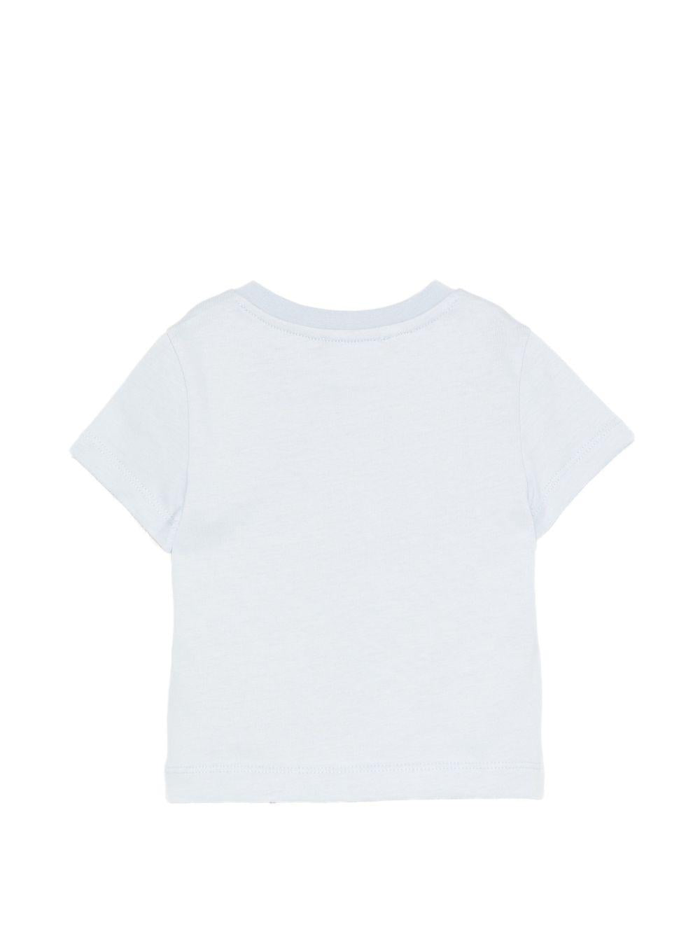 T-shirt per neonato Balmain Kids azzurra con dettaglio bottoni oro BY8551 Z3672 685BC BALMAIN KIDS