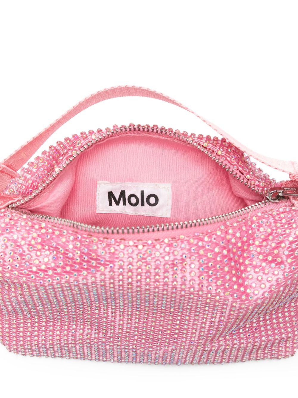 Borsa a tracolla per bambina Molo rosa con decorazioni in cristalli 7S26V105 8058 MOLO KIDS