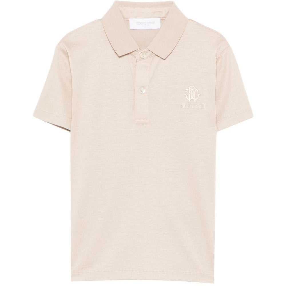 T-shirt per bambino Roberto Cavalli Kids beige con colletto classico CBP26106PO BEIGE CL. ROBERTO CAVALLI KIDS