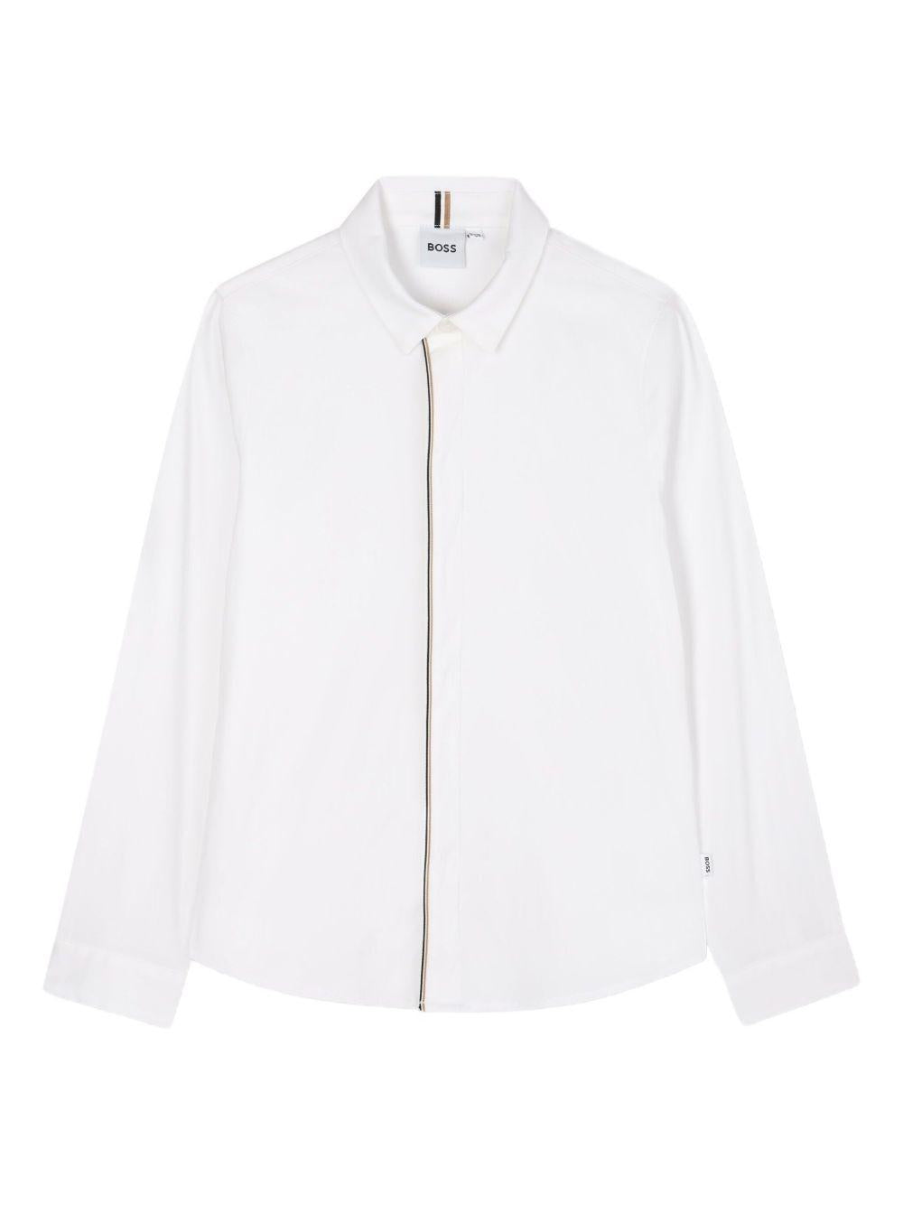 Camicia per bambino BOSS Kids bianca con chiusura con zip J52319 10P BOSS KIDS