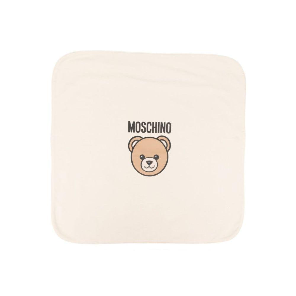 Coperta per neonati Moschino Kids beige con stampa Teddy Bear MUB00MLCA19 20404 MOSCHINO KIDS