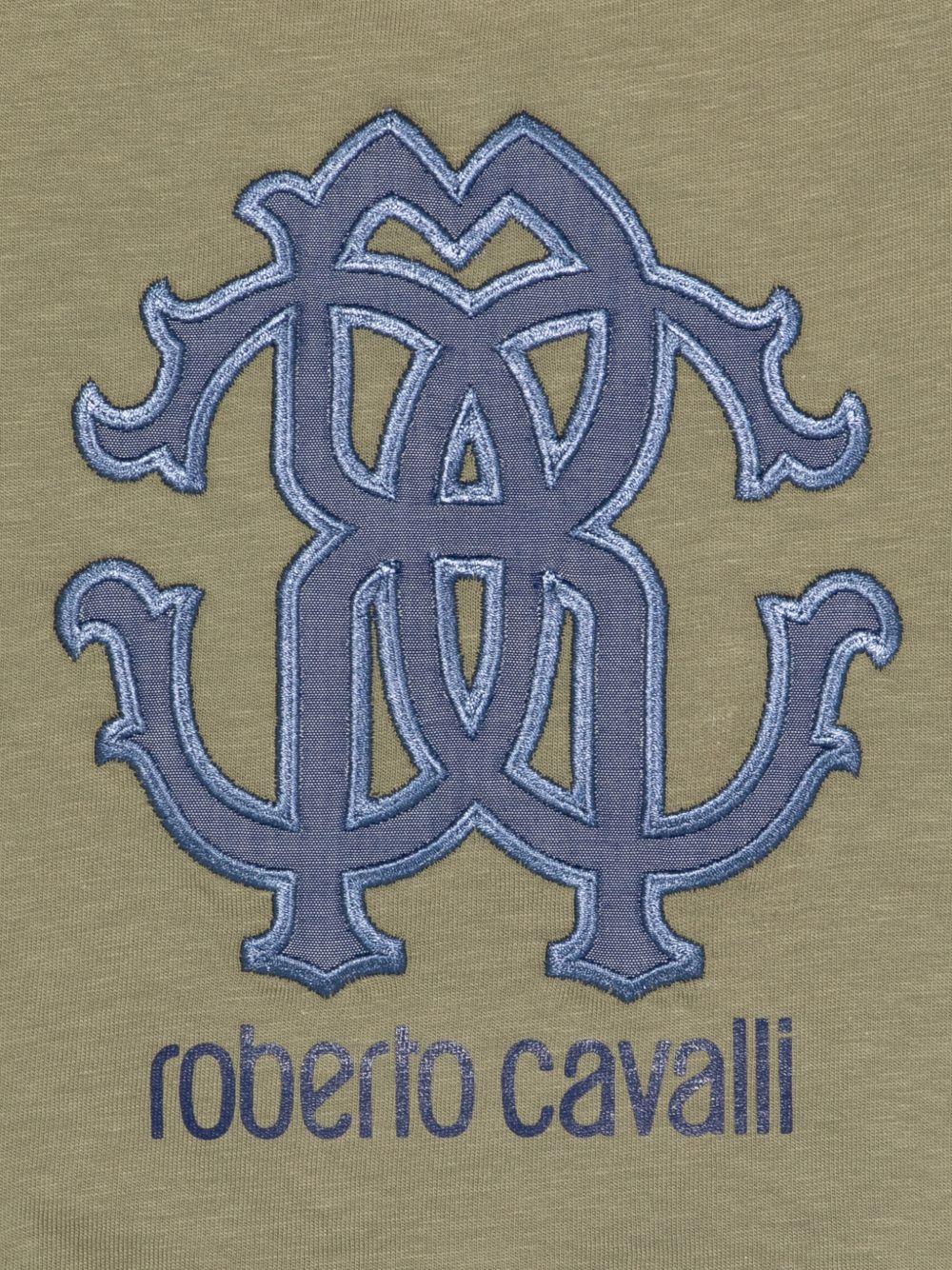 T-shirt per neonato Roberto Cavallo Kids verde con logo sul davanti CIP26085TS GREEN MAYFLY ROBERTO CAVALLI KIDS