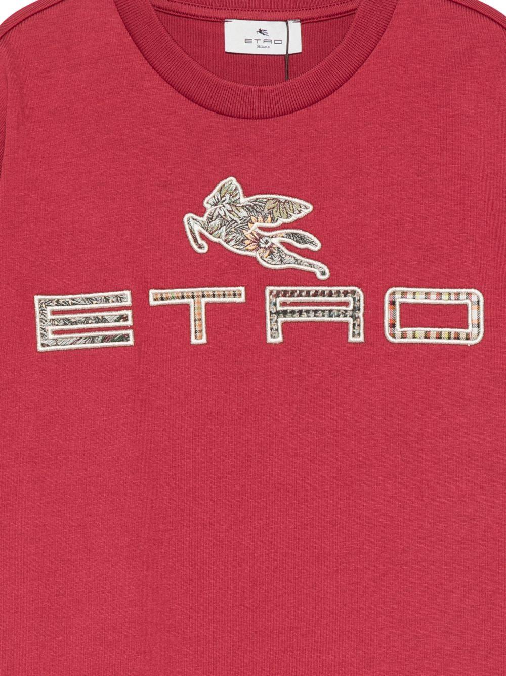 T-shirt per bambino Etro Kids bordeaux con patch logo GZ8P21 Z3672 52C ETRO KIDS
