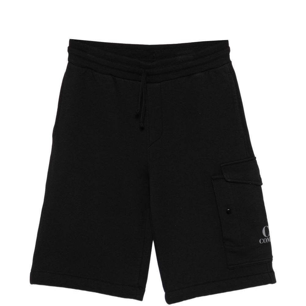 Shorts per bambino C.P. Company Kids neri con logo sulla tasca CUQ00NLCA69 60100 C.P.COMPANY KIDS
