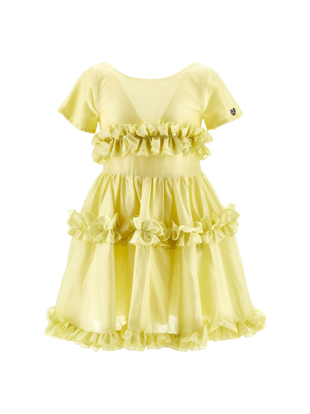 Abito per bambina Monnalisa giallo con ruches 17G904 7105 0014 MONNALISA KIDS