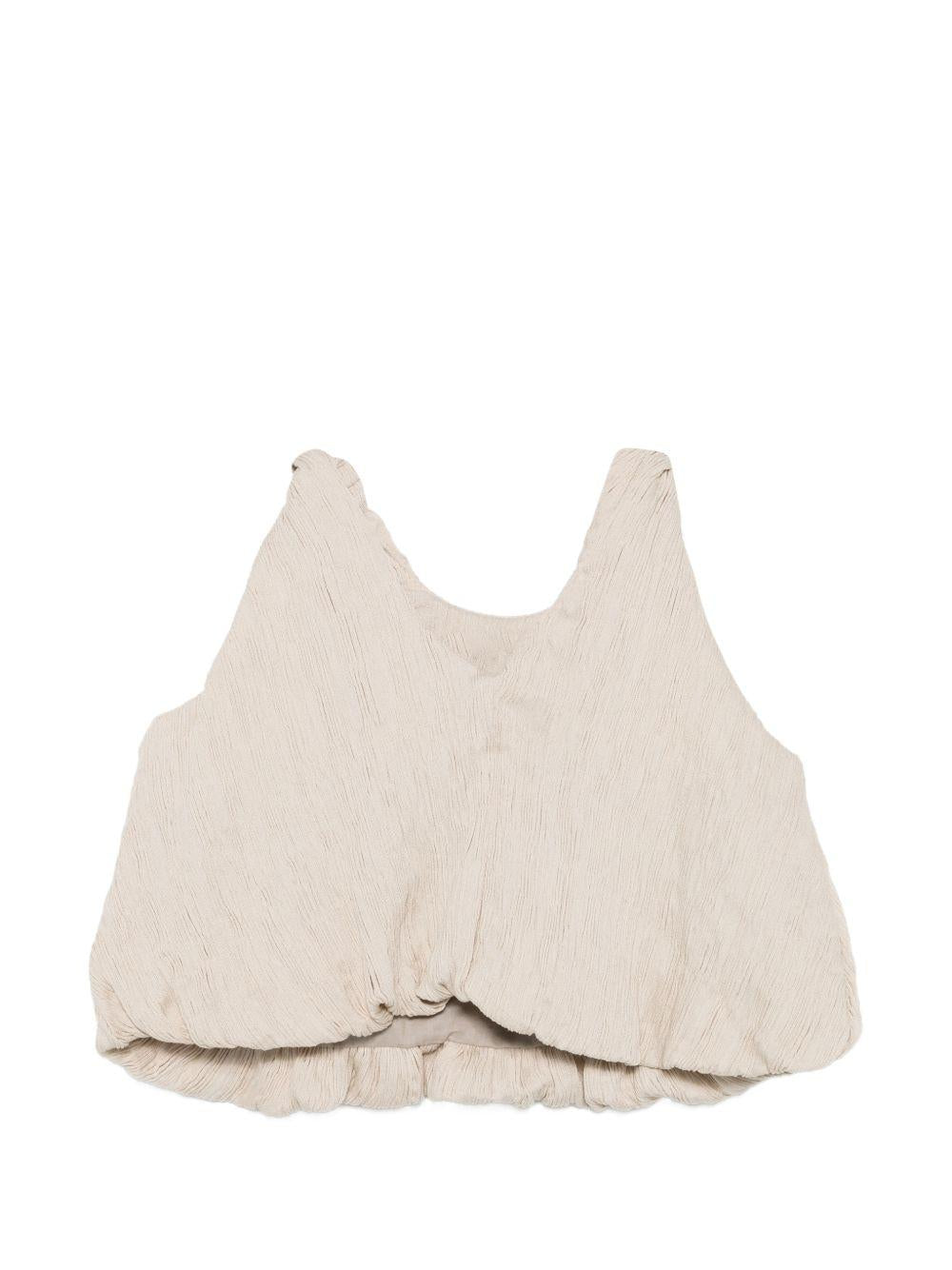 Top per neonata Donsje beige con design increspato 4111200 00013 DONSJE