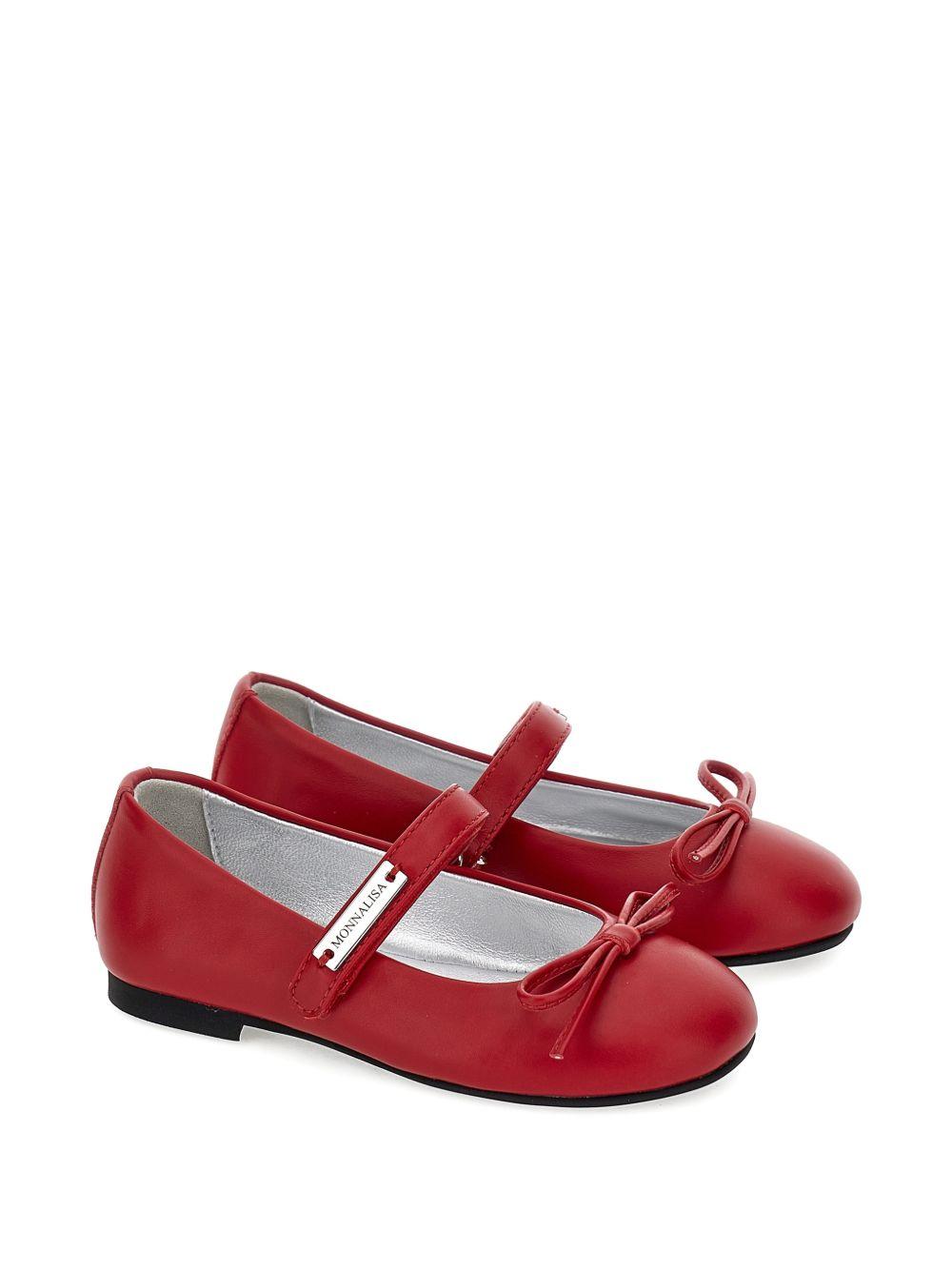 Ballerine per bambina Monnalisa Kids rosso con dettaglio fiocco 8CH015 8786 0043 MONNALISA KIDS