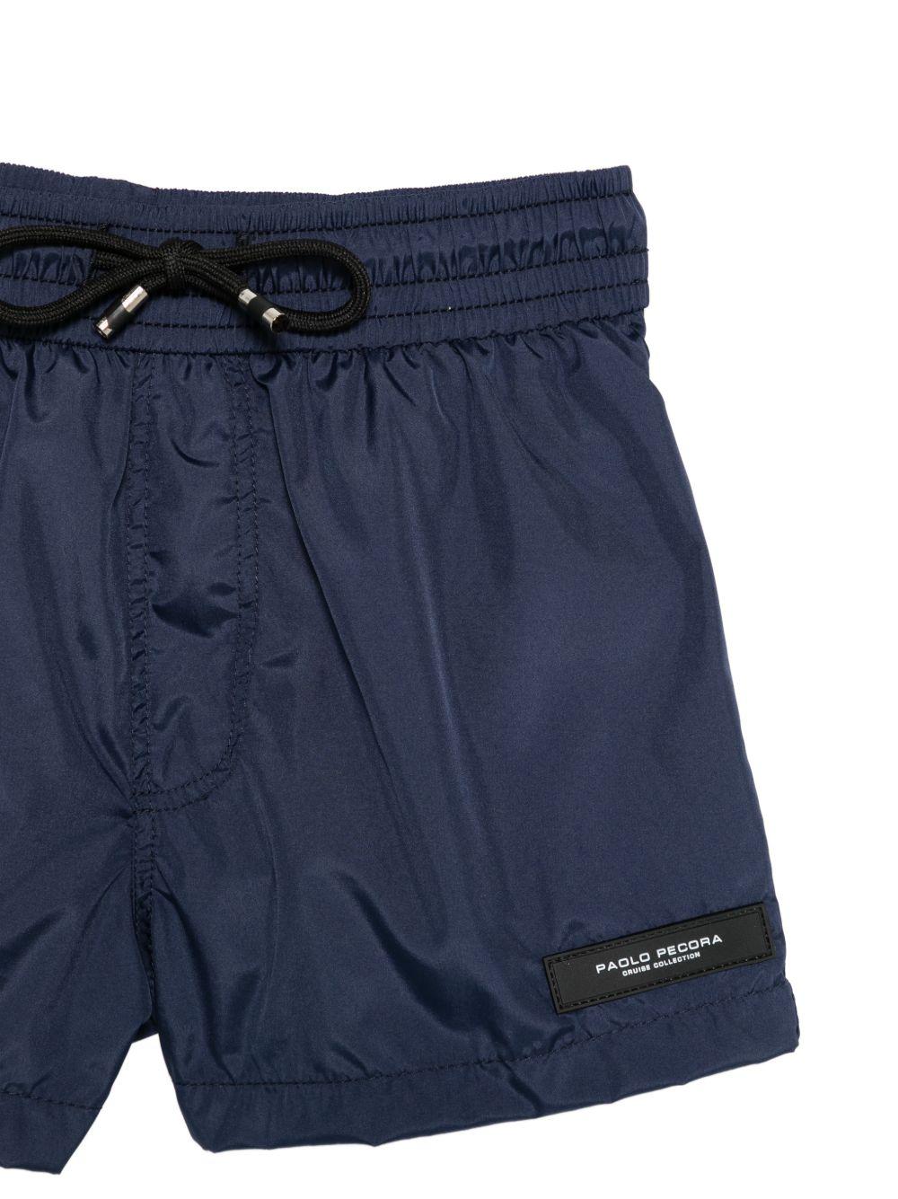 Costume da bagno per bambino Paolo Pecora Kids blu con patch con logo PP2041 BLU PAOLO PECORA KIDS