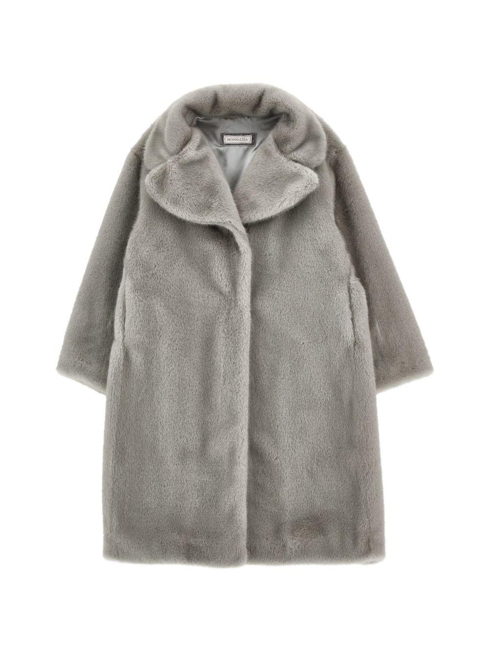 Cappotto per bambina Monnalisa Kids grigio con colletto 17H109 8034 0032 MONNALISA KIDS