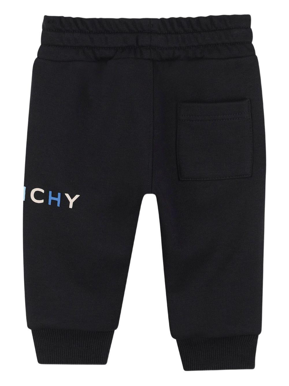 Pantaloni per neonato Givenchy Kids neri con fascia in vita con coulisse H30876 09B GIVENCHY KIDS