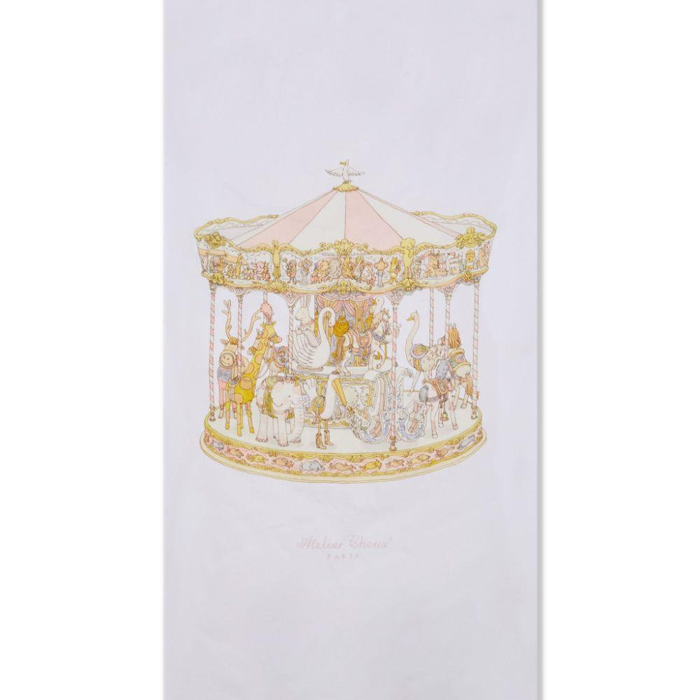 Lenzuolo con stampa illustrazione per neonato Atelier Choux bianco con orlo elasticizzato FS-CS-CAR P-CR ATELIER CHOUX PARIS KIDS