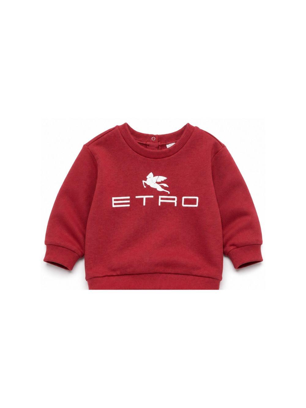 Felpa per neonati Etro Kids rossa con stampa logo sul davanti GY4530 Z3183 52C ETRO KIDS