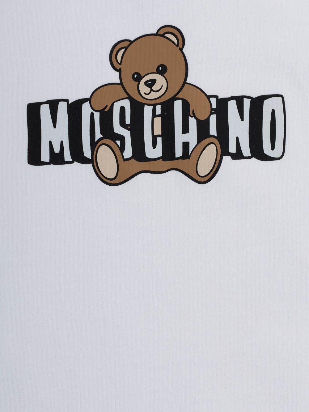 T-shirt per neonata Moschino Kids bianco con maniche a palloncino MDM03PLBA00 10101 MOSCHINO KIDS