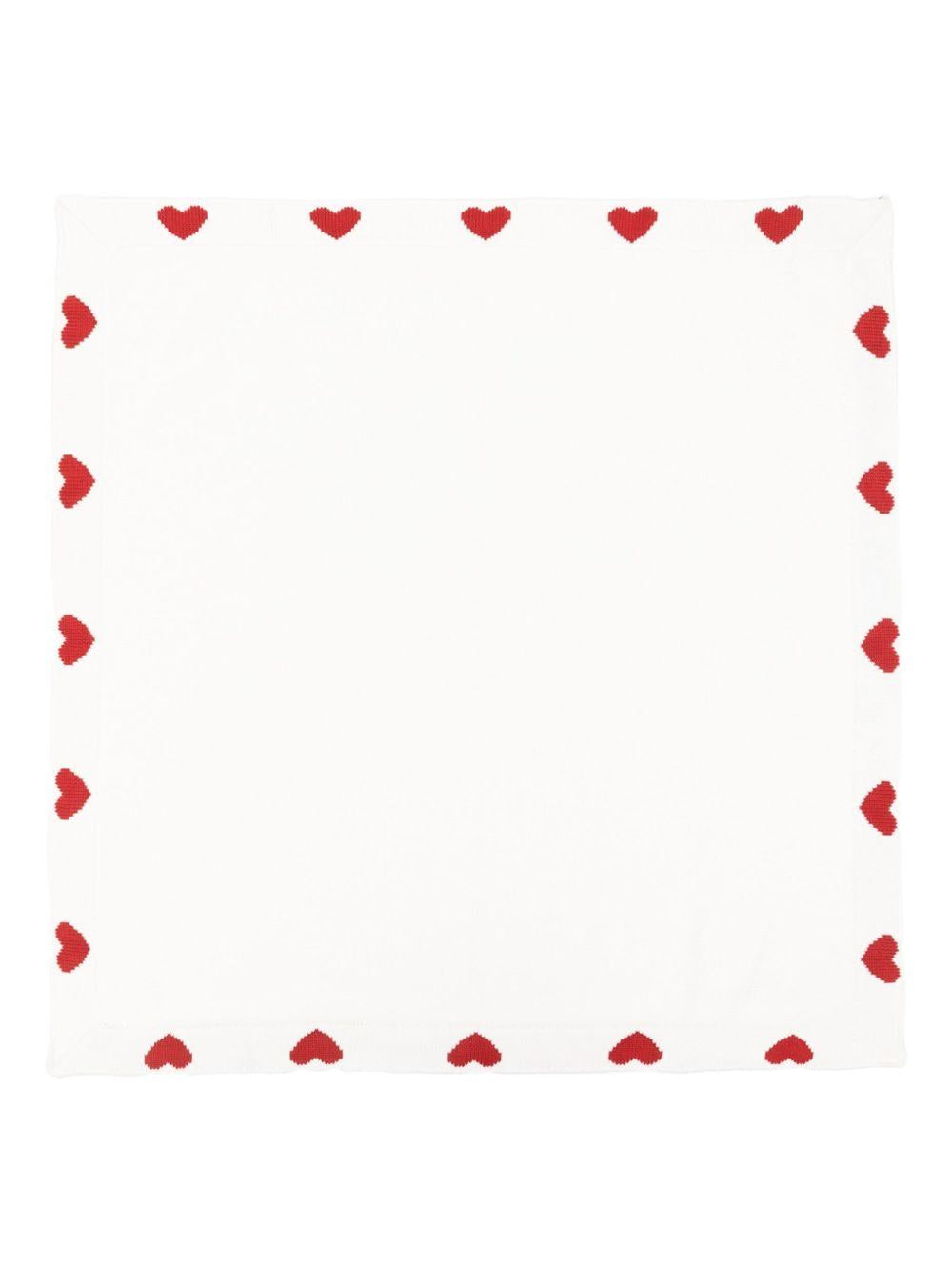 Coperta per neonati Petit Bateau bianca con motivo a cuore A0DRO 01 PETIT BATEAU KIDS