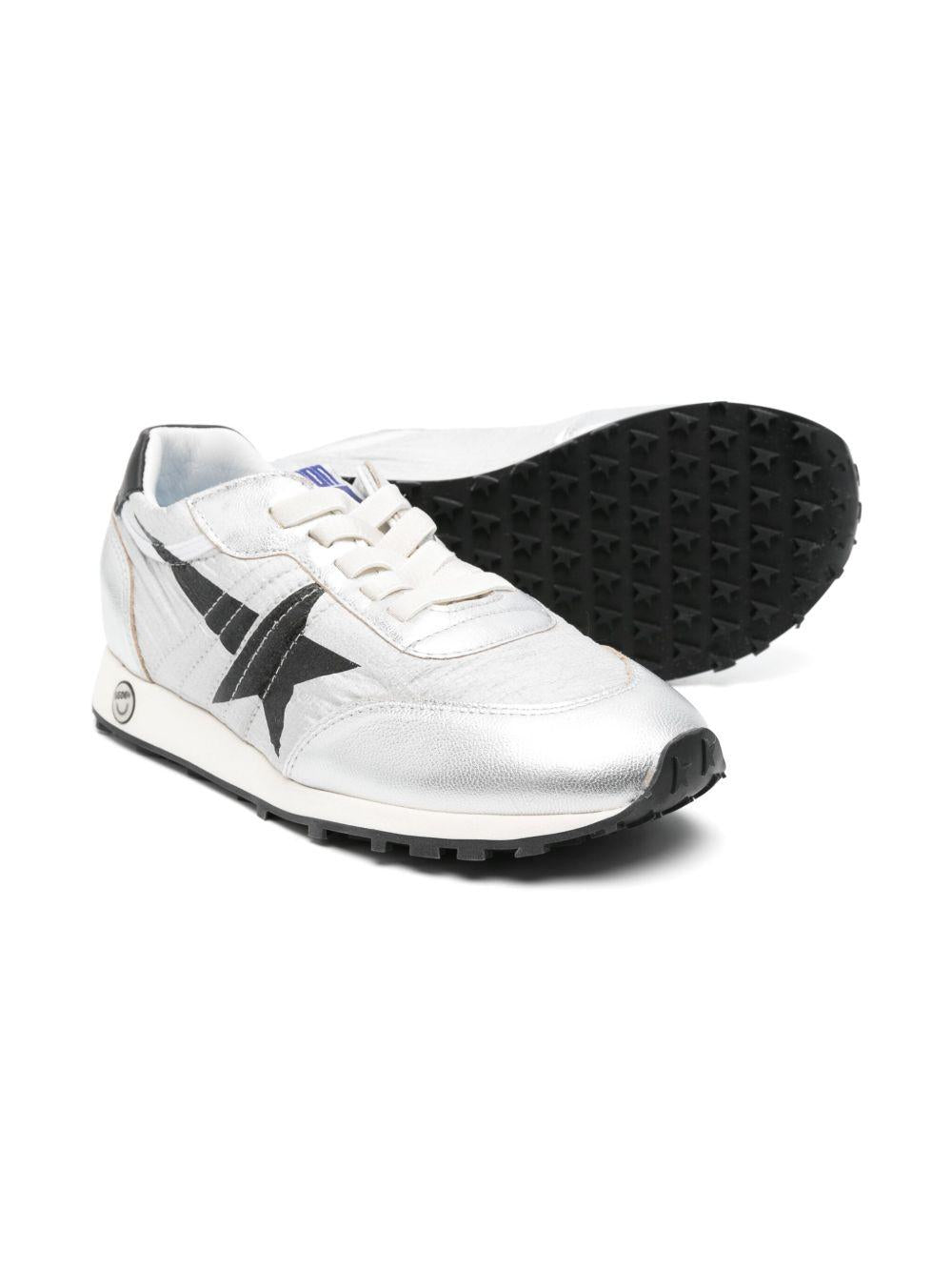 Sneakers per bambino Golden Goose Kids Running Marathon argento con lacci F00335F006719 60246 GOLDEN GOOSE KIDS