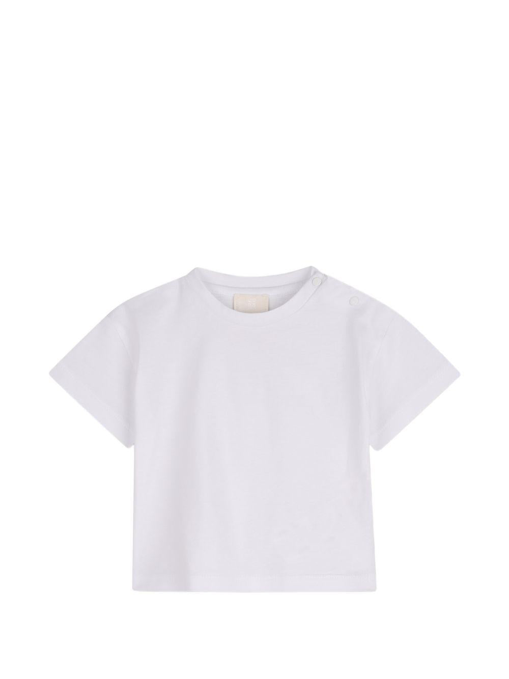 Set t-shirt e salopette per neonata Givenchy Kids bianco e beige con bottoni H31171 192 GIVENCHY KIDS