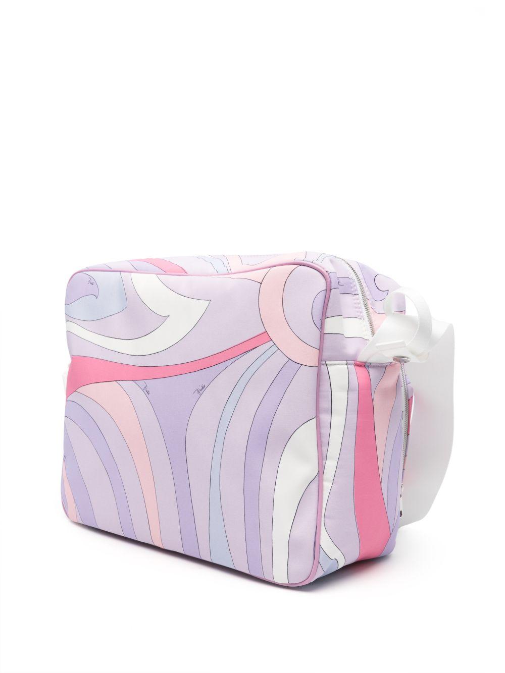 Borsa fasciatoio per neonata Pucci Junior viola con stampa grafica all-over PY0088 N0422 522RS EMILIO PUCCI KIDS