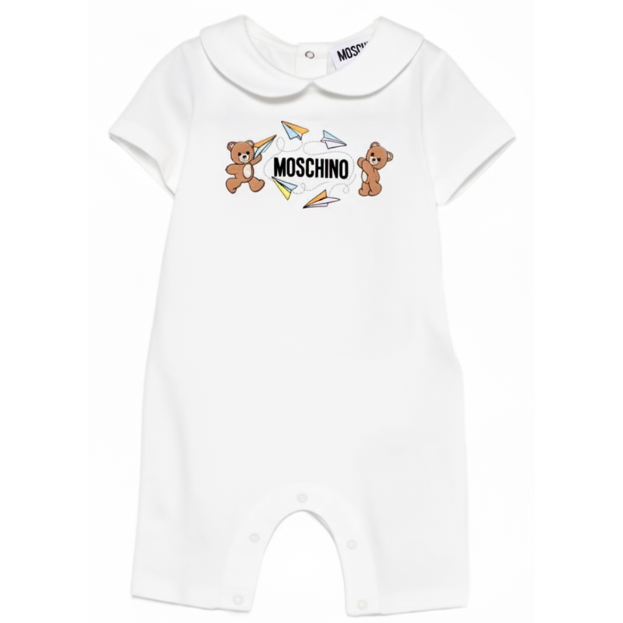 Tutina per neonati Moschino Kids bianca con stampa Teddy Bear MUT04OLAA01 10063 MOSCHINO KIDS