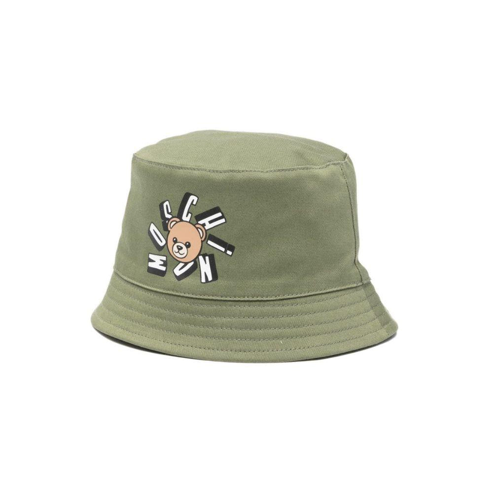 Cappello per neonato Moschino Kids verde con stampa Teddy Bear MNX057LPA01 30037 MOSCHINO KIDS