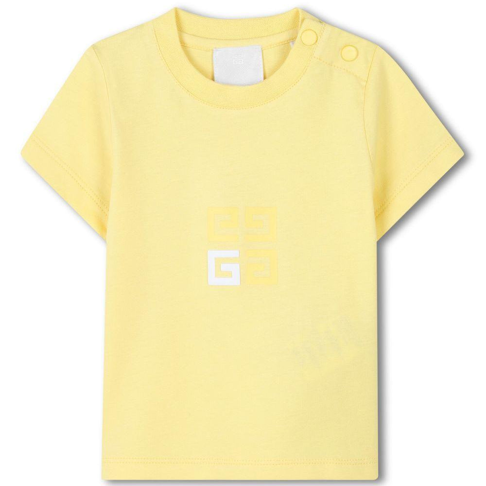 T-shirt con stampa per neonato Givenchy Kids giallo con orlo dritto H30645 571 GIVENCHY KIDS