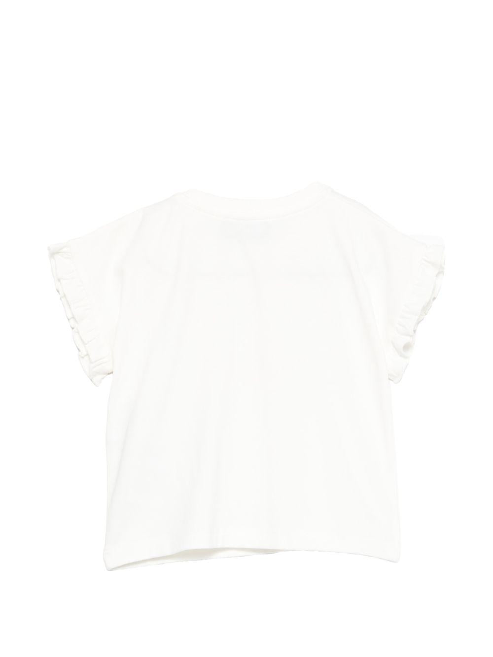 T-shirt per neonata Moschino Kids bianca con stampa Teddy Bear MDM03OLBA00 10063 MOSCHINO KIDS