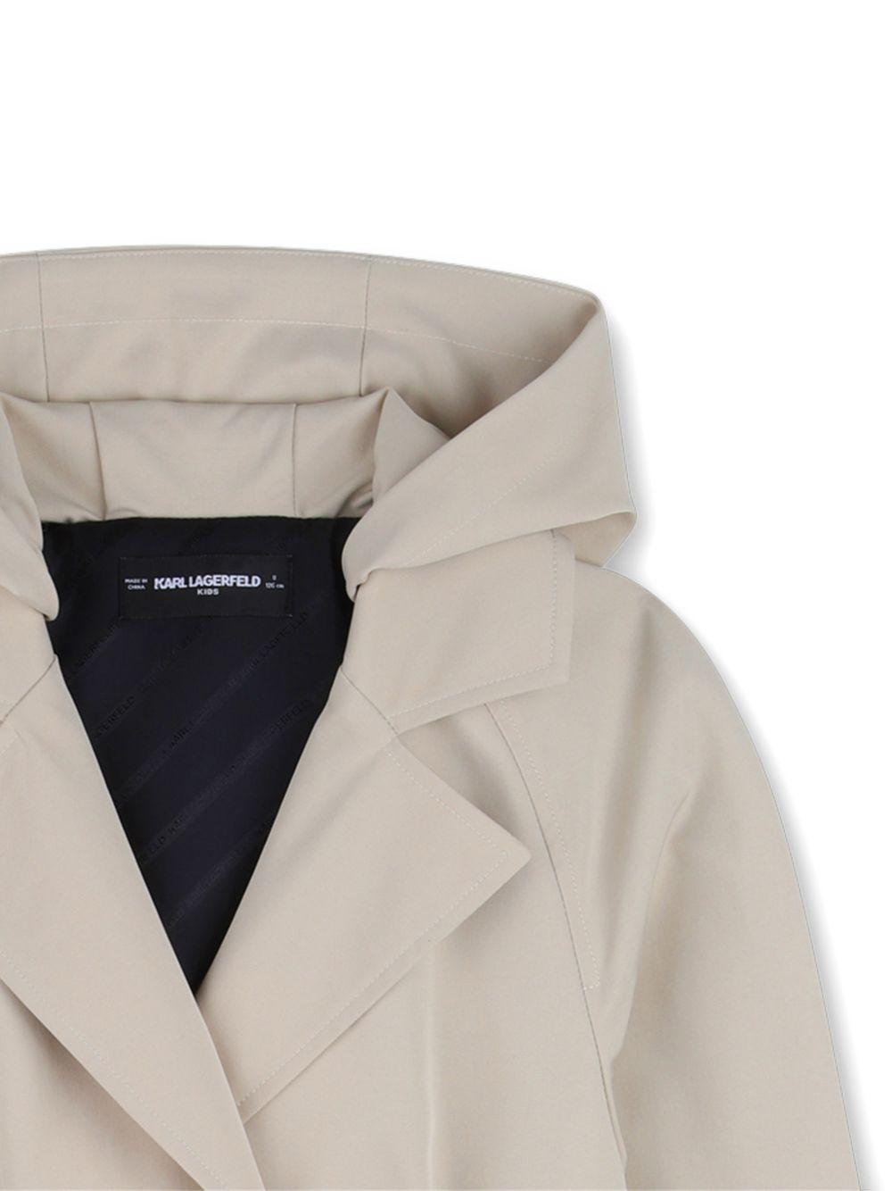 Trench per bambina Karl Lagerfeld Kids beige con cappuccio Z31126 192 KARL LAGERFELD KIDS