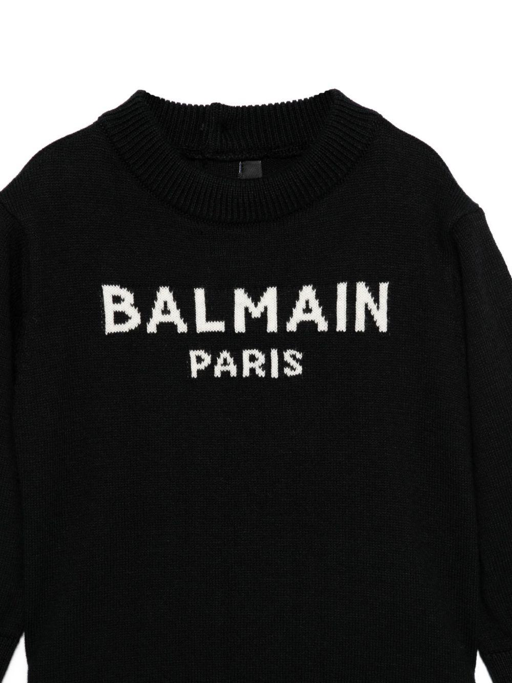 Maglione per neonato Balmain Kids nero con ricamo con logo BX9500 Z2312 930AV BALMAIN KIDS