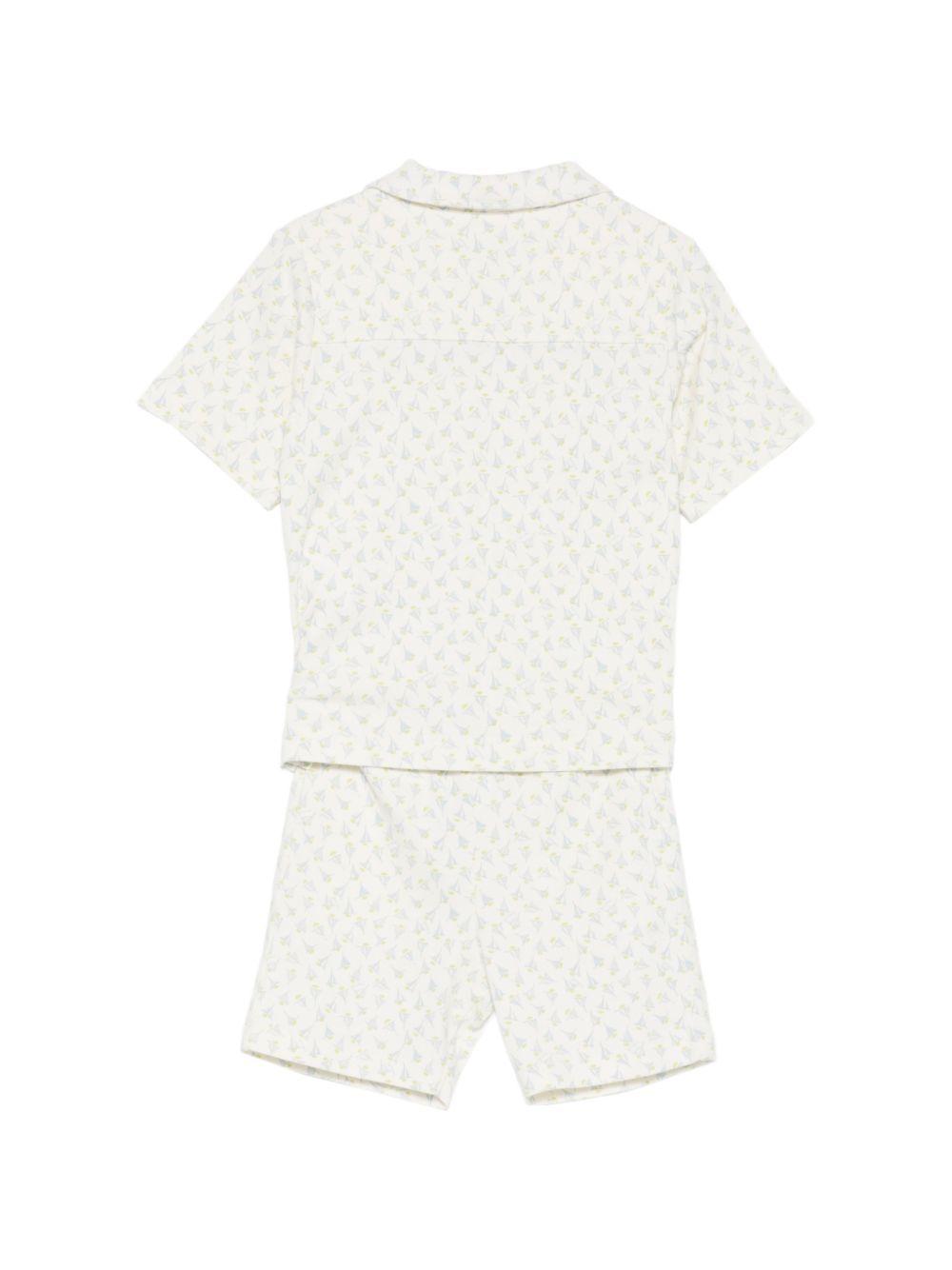 Completo per bambino Bonpoint bianco con stampa floreale S06BNIK00001 614B BONPOINT KIDS