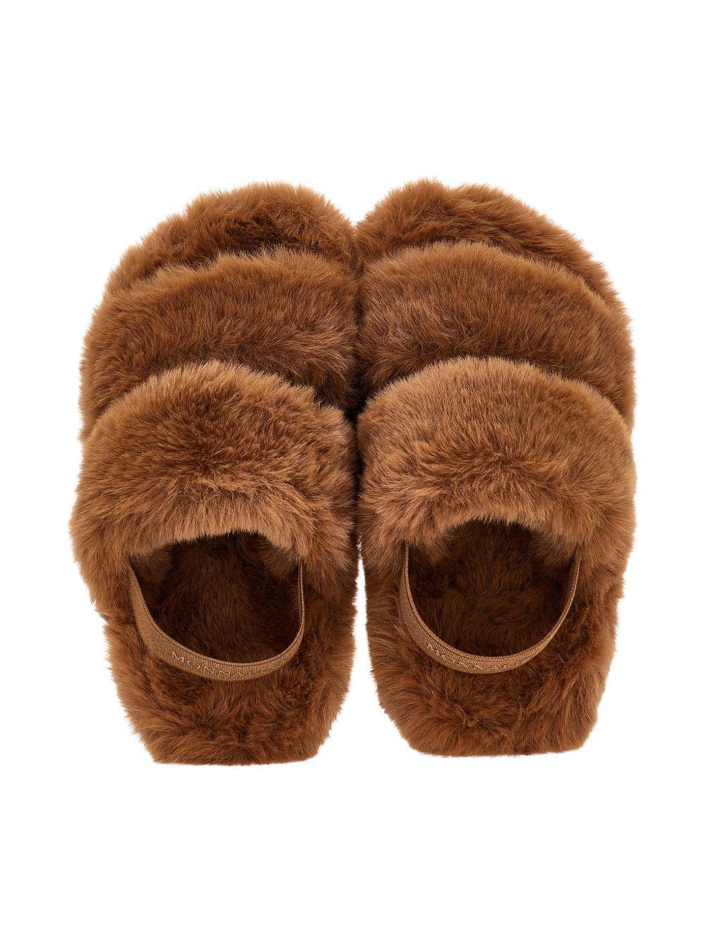 Sandali per bambina Monnalisa marrone in pelliccia sintetica 87F004 6708 0006 MONNALISA