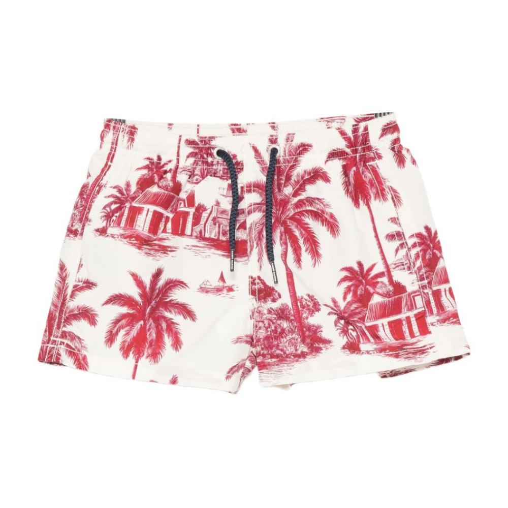Costume per bambino MC2 Saint Barth Kids rosso con stampa Toile de Jouy JEA0001 01002L MC2 ST. BARTH KIDS